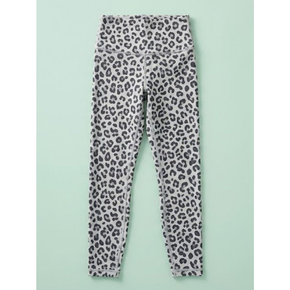 Evolution & Creation Women's High Rise Gray Leopard Print Active Leggings Size S